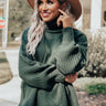 Chilly Vibes Knit Sweater In Hunter Green Image - 1