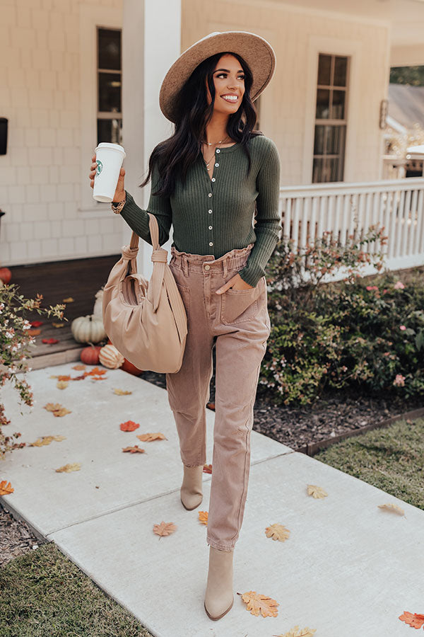 The Levy High Waist Pants In Light Rustic Rose Image - 3