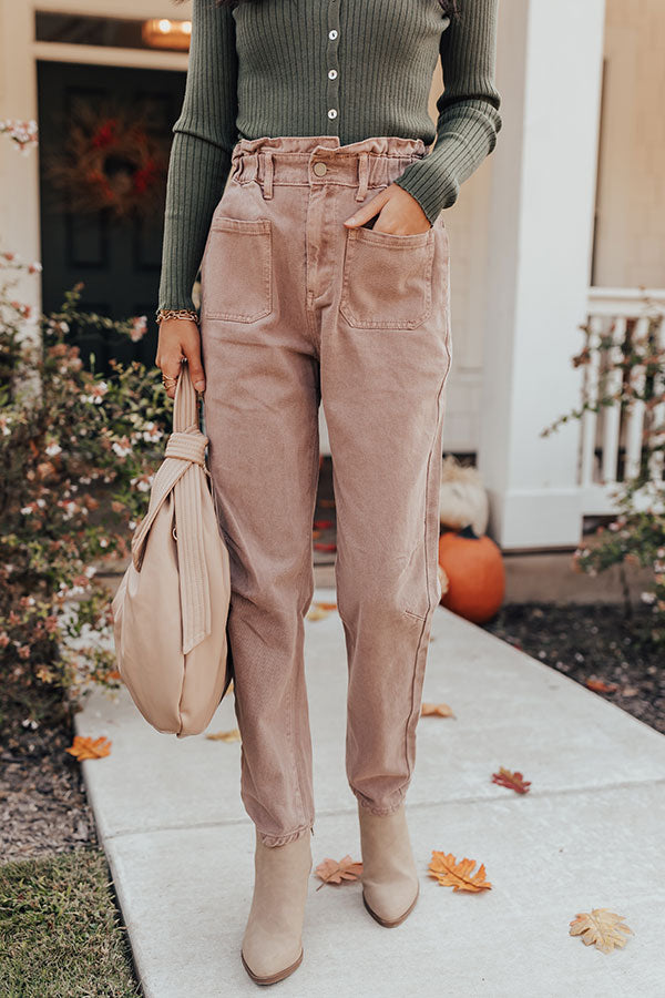 The Levy High Waist Pants In Light Rustic Rose Image - 4