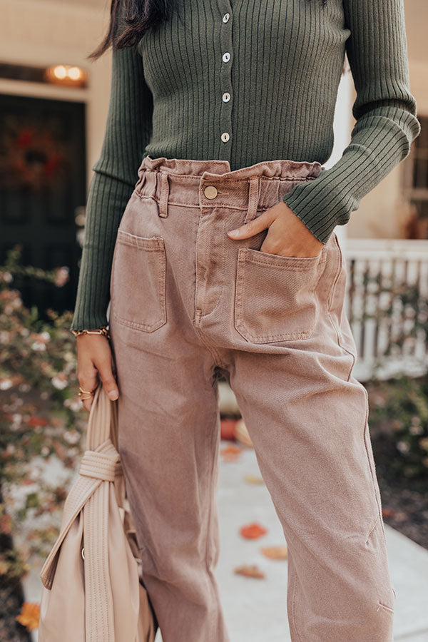 The Levy High Waist Pants In Light Rustic Rose Image - 5