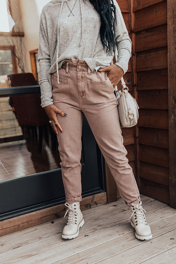 The Levy High Waist Pants In Light Rustic Rose Image - 2