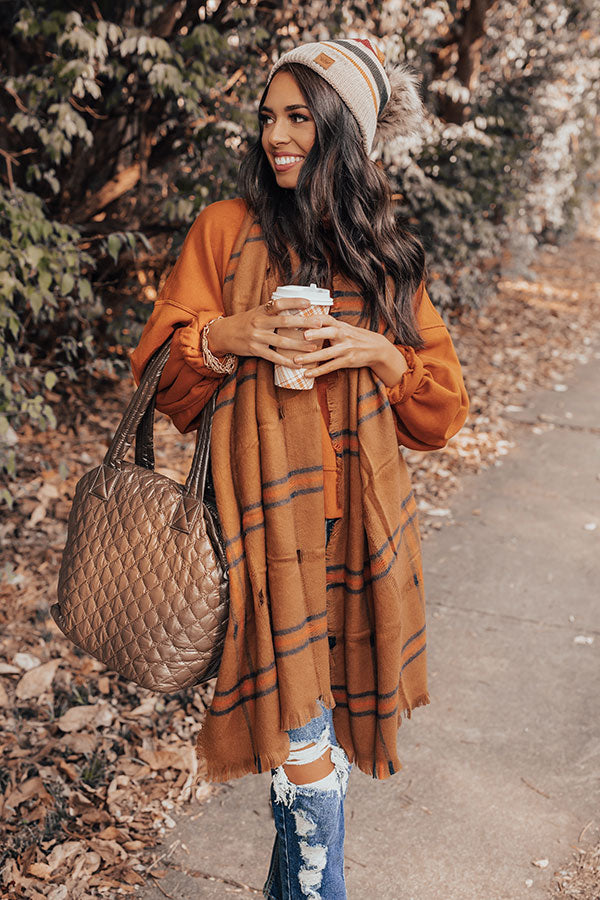 Hot Cider Sipping Distressed Scarf Image - 3