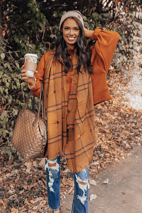 Hot Cider Sipping Distressed Scarf Image - 1