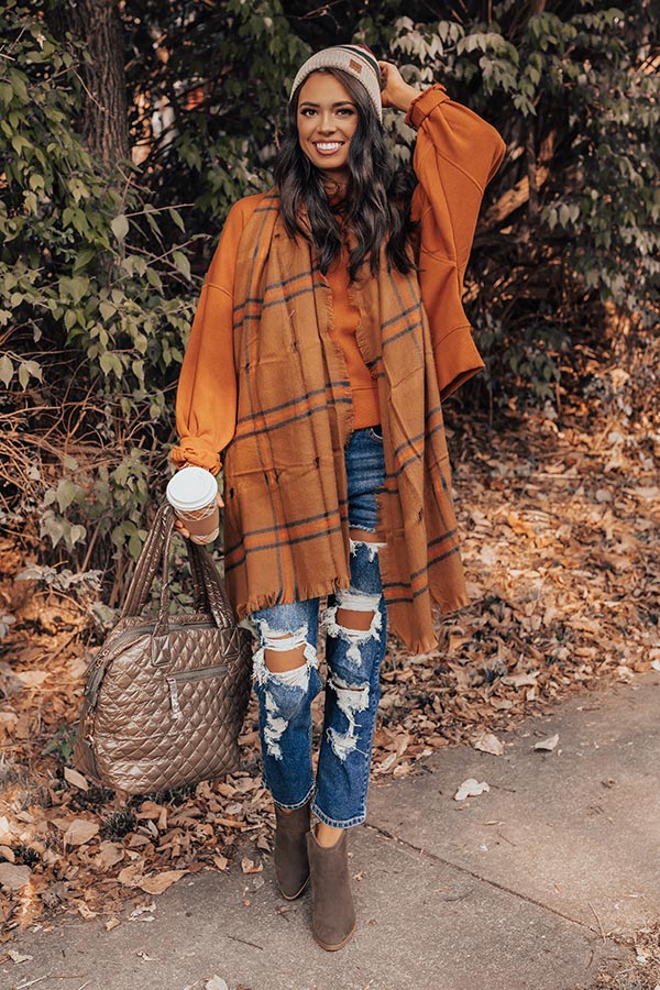 Hot Cider Sipping Distressed Scarf Image - 4