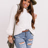 Crunching Leaves Popcorn Knit Sweater In White Image - 1