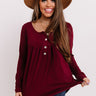 Vivid Autumn Shift Top In Merlot Image - 1