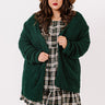 Snug A Little Closer Popcorn Knit Cardigan In Hunter Green   Curves Image - 1