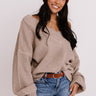 Aspen All Over Knit Sweater In Warm Taupe Image - 1