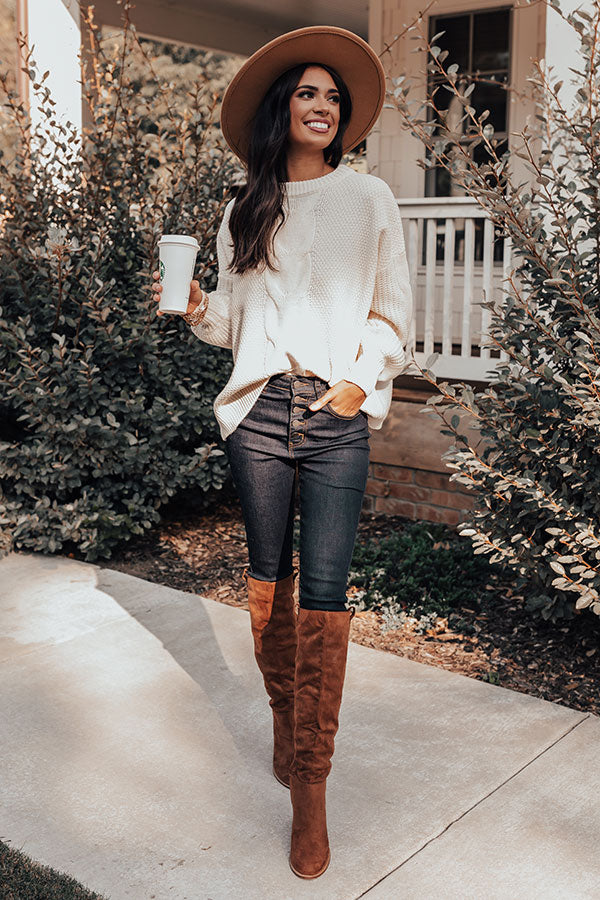 Double Shot Of Espresso Knit Sweater in Ivory Image - 1