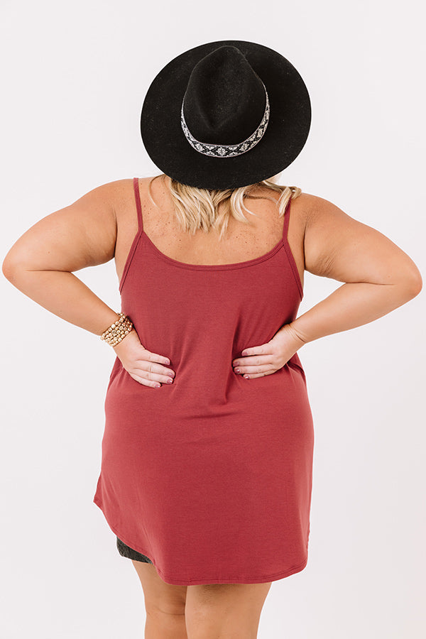 Kisses On The Coast Shift Tank In Rustic Rose   Curves Image - 4