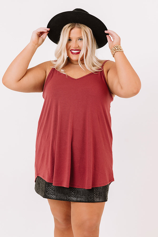 Kisses On The Coast Shift Tank In Rustic Rose   Curves Image - 3
