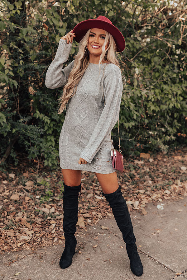 Peak Season Sweater Dress In Grey • Impressions Online Boutique