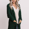 Snug A Little Closer Popcorn Knit Cardigan In Hunter Green Image - 1