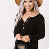 Vivid Autumn Shift Top In Black Image - 1