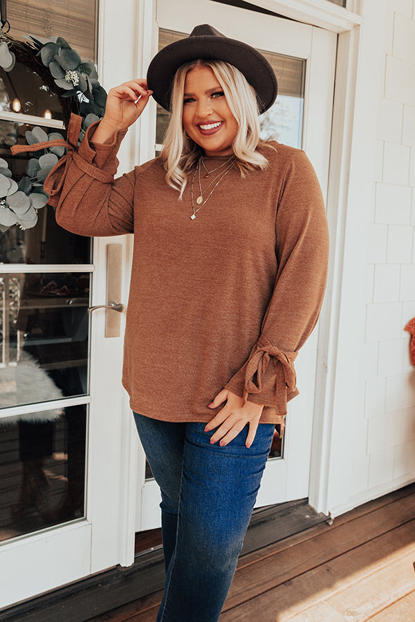 Winter Weather Shift Top In Camel Curves