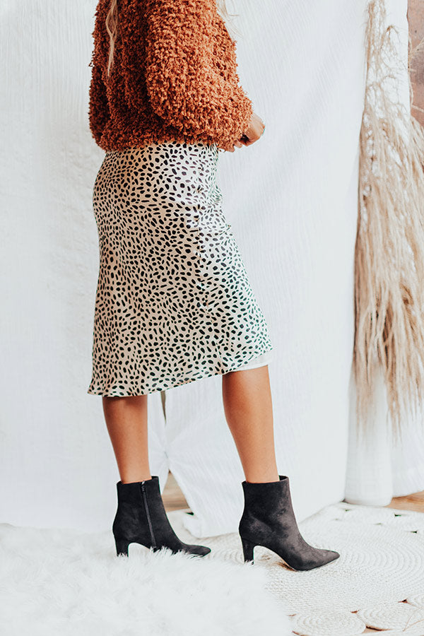 Coffee Until Cocktails Satin Midi in Champagne Image - 4