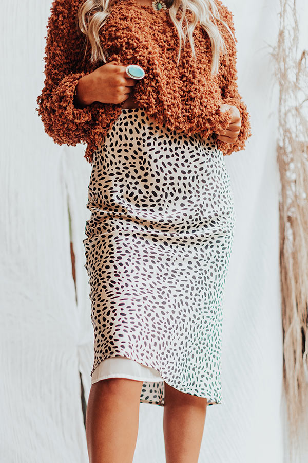 Coffee Until Cocktails Satin Midi in Champagne Image - 3