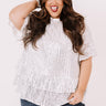 Counting Down To Kisses Sequin Top In White   Curves Image - 1