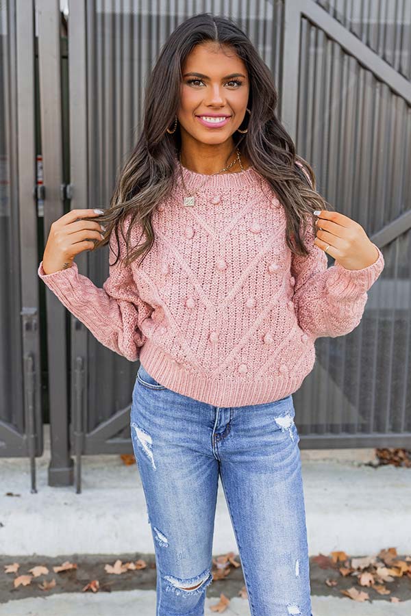 Most Loved Knit Sweater In Pink Image - 2