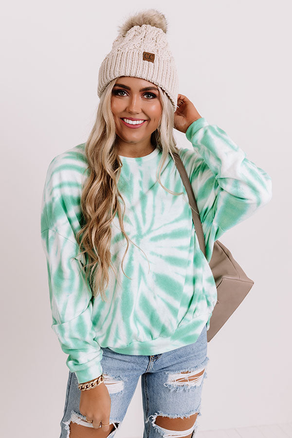 Comfort Zone Tie Dye Sweatshirt In Turquoise – Impressions Online
