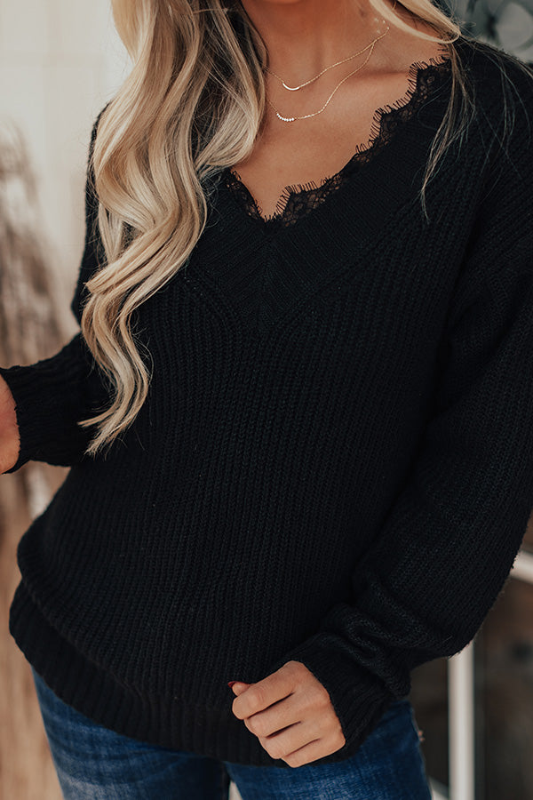 Running On Coffee Knit Sweater In Black • Impressions Online Boutique