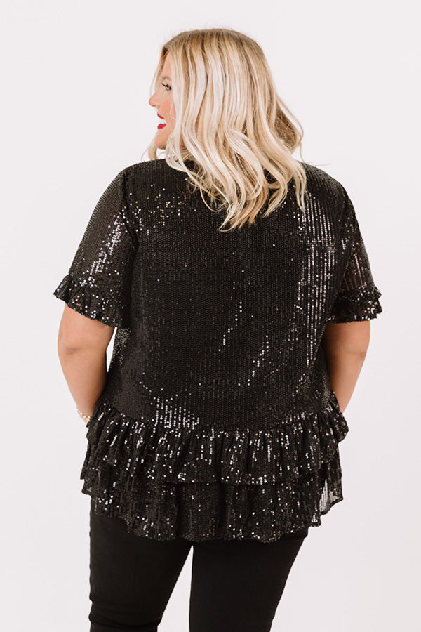 Counting Down To Kisses Sequin Top In Black   Curves Image - 4