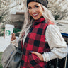 Autumn Hugs Plaid Vest In Red Image - 1