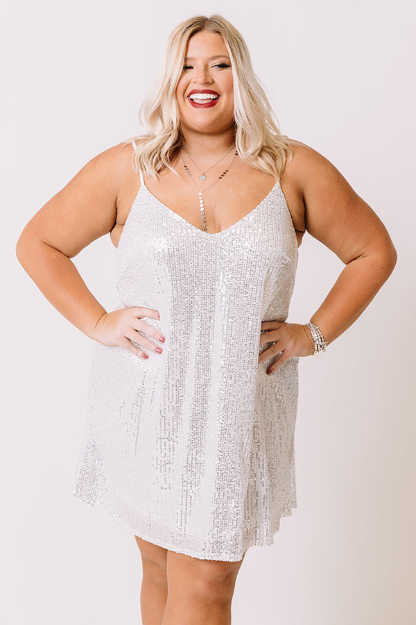 Sips Of Chardonnay Sequin Shift Dress  Curves Image - 3