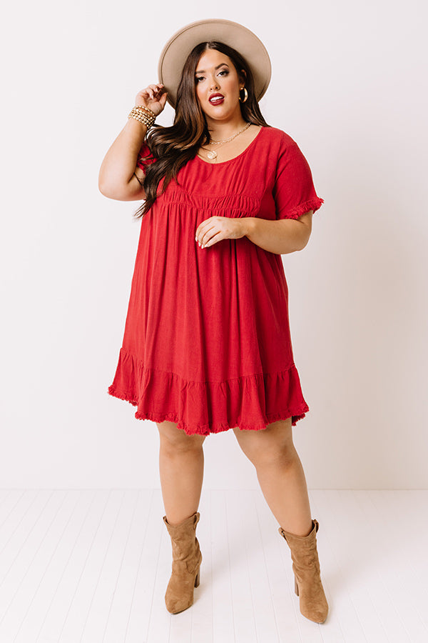 Guest List Babydoll Dress in Red Curves Image - 2