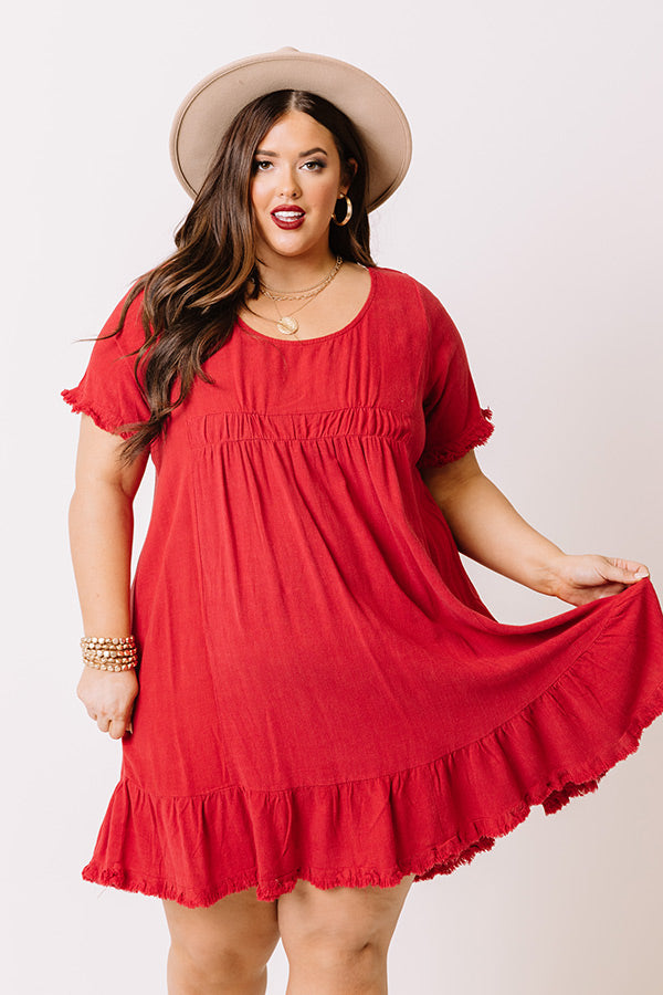 Guest List Babydoll Dress in Red Curves Image - 3