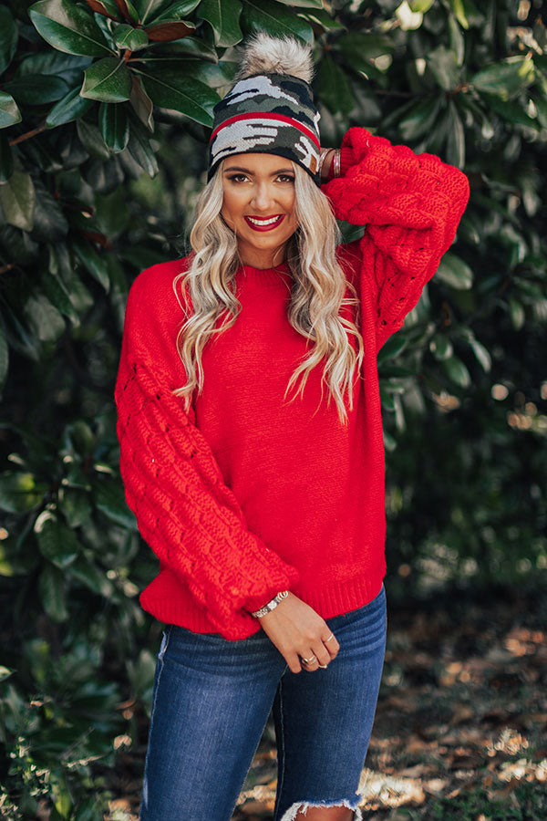 Blue Ridge Babe Knit Sweater In Red • Impressions Online Boutique