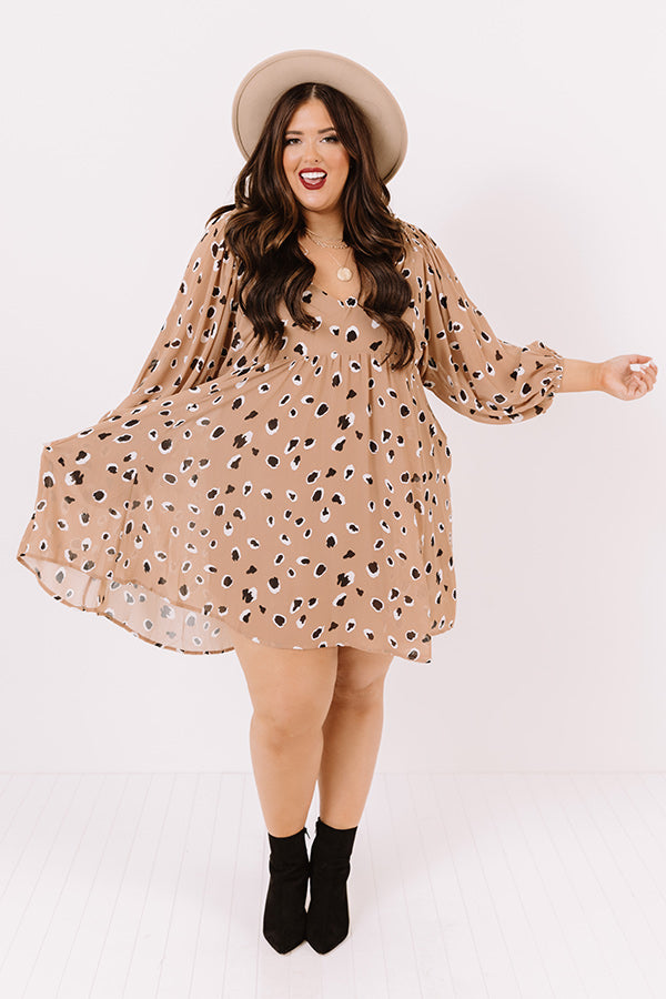 Broadway Ticket Babydoll Dress in Mocha   Curves Image - 2