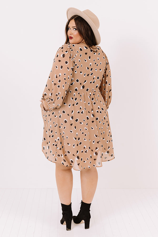 Broadway Ticket Babydoll Dress in Mocha   Curves Image - 4