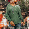 Woodsy Path Waffle Knit Top In Pear Image - 1