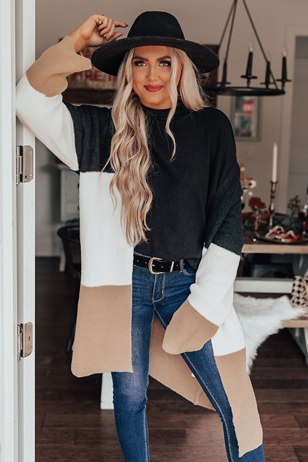 Paris Cafe Color Block Cardigan Image - 1