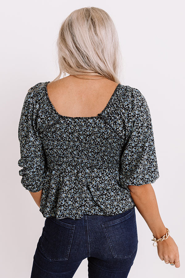 Sweet As Heaven Smocked Top In Blue Image - 3