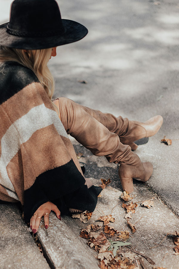 The Raven Faux Suede Thigh High Boot In Warm Taupe Image - 2