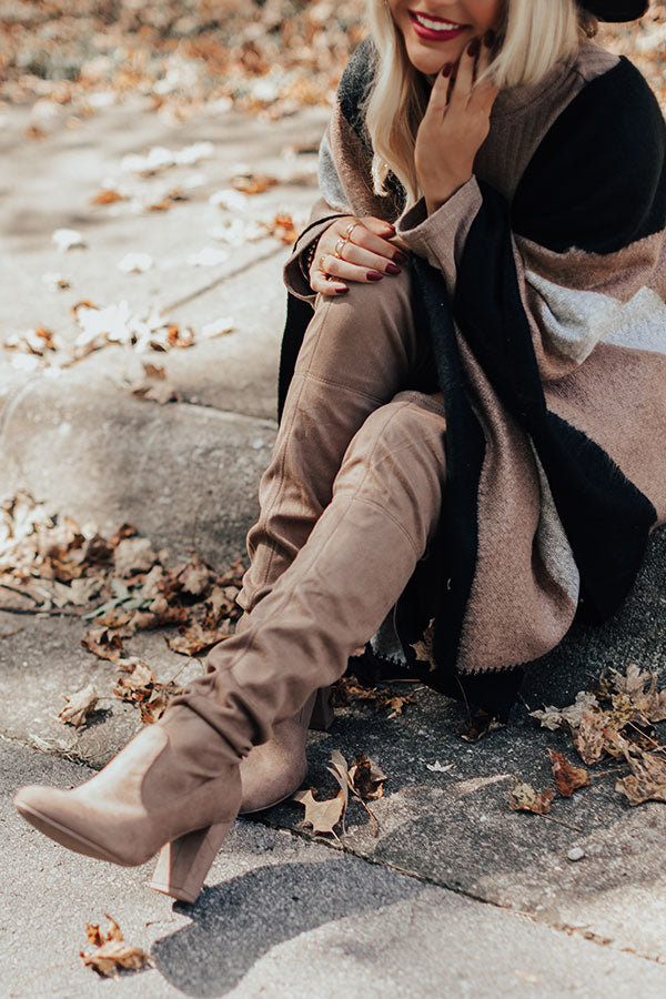 The Raven Faux Suede Thigh High Boot In Warm Taupe Image - 4