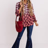 Picking Apples Flannel Top In Red Image - 1