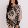 Cozy Factor Tie Dye Shift Top In Mocha Image - 1
