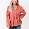 Better In Boulder Babydoll Top In Aurora Red Image - 1