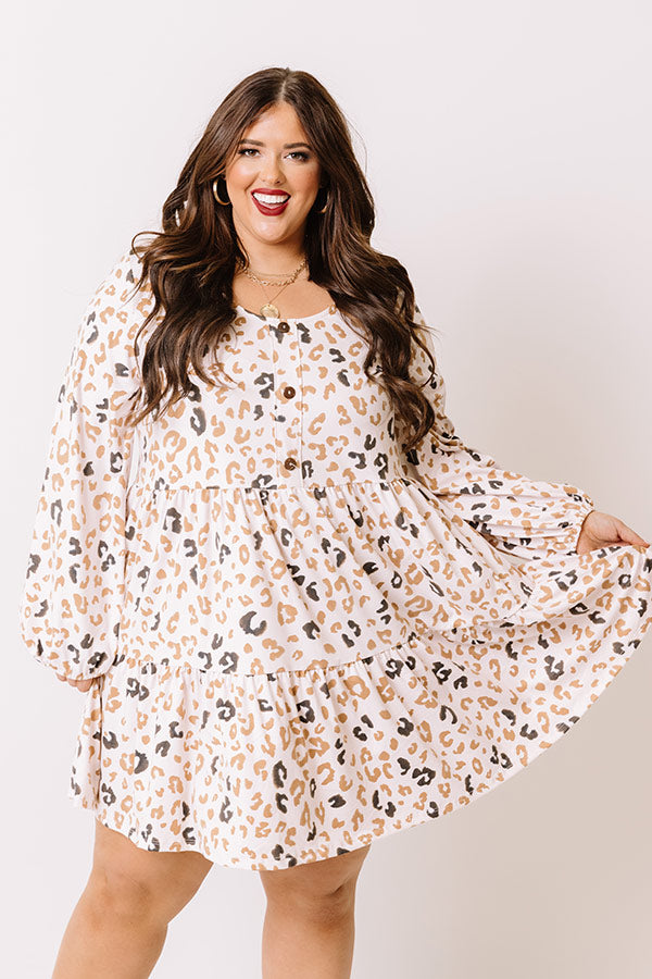 We Meet Again Leopard Babydoll Dress   Curves Image - 2