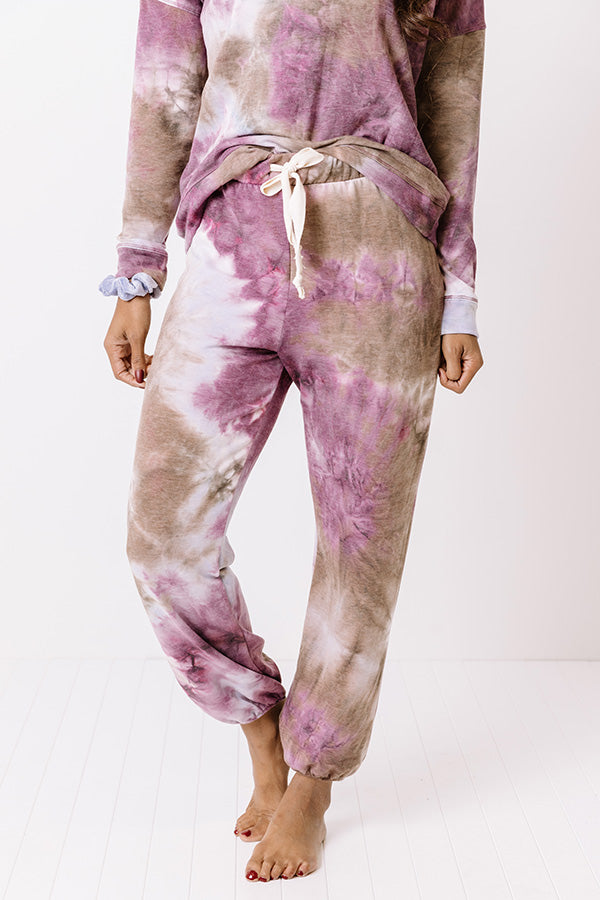 Dose Of Cozy Tie Dye Joggers In Purple Image - 1