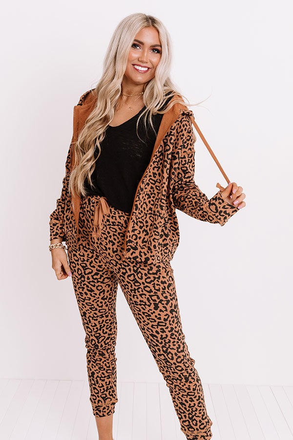 Perfectly Cozy Leopard Sweater In Camel Image - 1