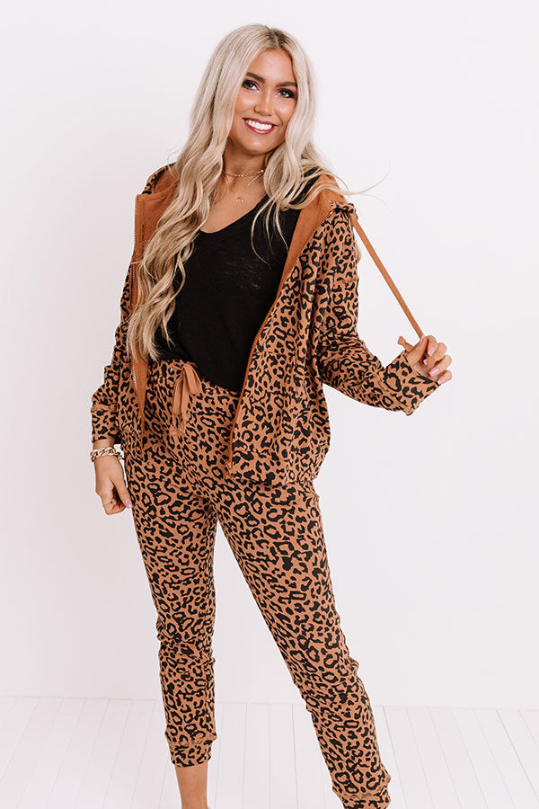 Perfectly Cozy Leopard Sweater In Camel