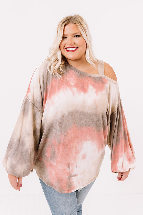 Evening Chill Tie Dye Sweater In Pink   Curves Image - 1