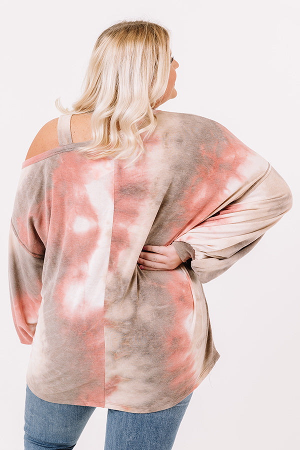 Evening Chill Tie Dye Sweater In Pink   Curves Image - 4