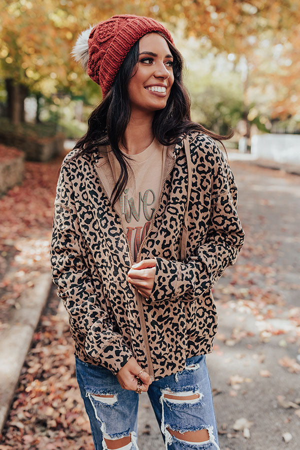 Perfectly Cozy Leopard Sweater In Mocha Image - 1