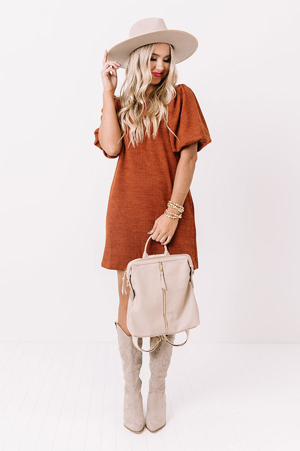 Highway To Happy Shift Dress In Rust Image - 2