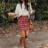 Prep School Plaid Skirt In Wine Image - 1